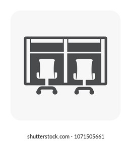 Partition wall or divide space equipment icon.