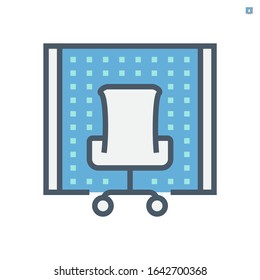 Partition wall or divide space equipment icon, 64x64 pixel perfect and editable stroke.
