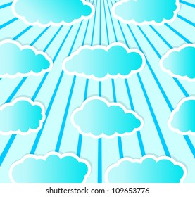 Partly cloudy with a bright picture as wallpaper.