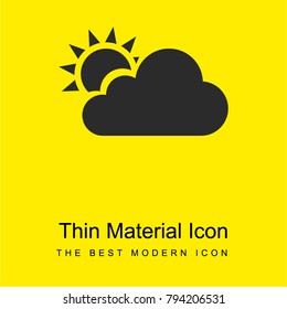 Partly cloudy bright yellow material minimal icon or logo design