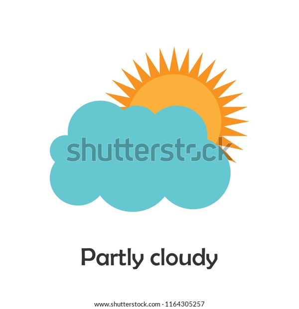 Partly Cloudy Cartoon Style Card Weather Stock Vector Royalty Free