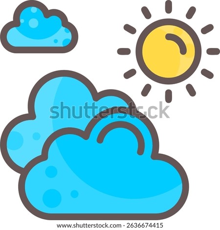 Partly Cloudy Day Filled Style Icon Design
