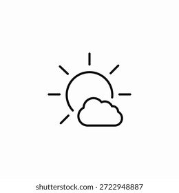 Vector de signo de icono de día parcialmente nublado