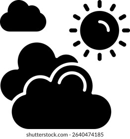 Partly Cloudy Day Semi Solid Icon Design