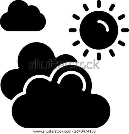 Partly Cloudy Day Semi Solid Icon Design