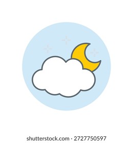 Partly Cloudy icon clean and modern vector illustration