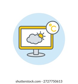 Partly Cloudy icon clean and modern vector illustration