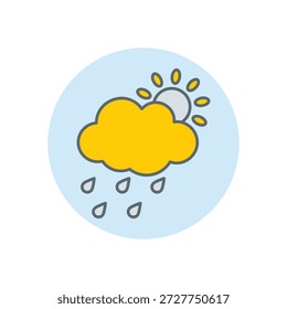 Partly Cloudy icon clean and modern vector illustration