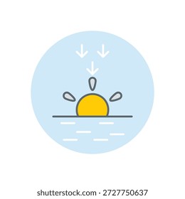 Ícone parcialmente nublado limpo e ilustração vetorial moderna
