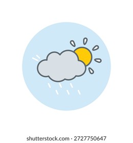 Partly Cloudy icon clean and modern vector illustration