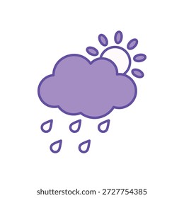 Partly Cloudy icon clean and modern vector illustration