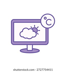 Partly Cloudy icon clean and modern vector illustration