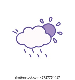 Partly Cloudy icon clean and modern vector illustration