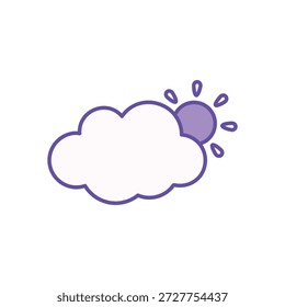 Partly Cloudy icon clean and modern vector illustration
