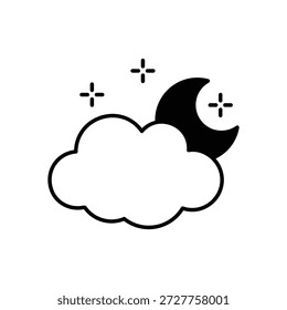 Partly Cloudy icon clean and modern vector illustration