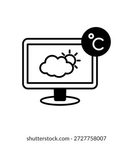 Partly Cloudy icon clean and modern vector illustration
