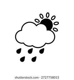 Partly Cloudy icon clean and modern vector illustration