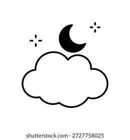 Partly Cloudy icon clean and modern vector illustration