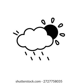 Partly Cloudy icon clean and modern vector illustration