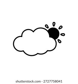 Partly Cloudy icon clean and modern vector illustration