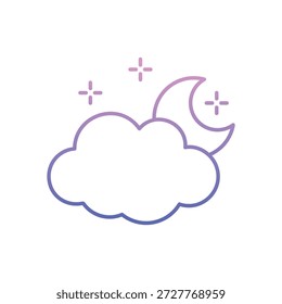 Partly Cloudy icon clean and modern vector illustration