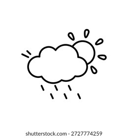 Partly Cloudy icon clean and modern vector illustration