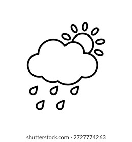 Partly Cloudy icon clean and modern vector illustration