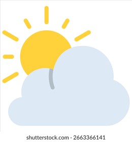 Parcialmente nublado elemento de icono para el diseño