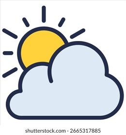 Parcialmente nublado elemento de icono para el diseño
