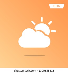 Partly cloudy icon. Hazy sun icon. Weather forecast icon isolated on white background.