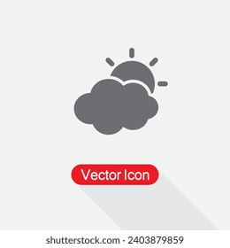 Partly Cloudy Icon, Hazy Sun Icon, Weather Forecast icon Vector Illustration Eps10