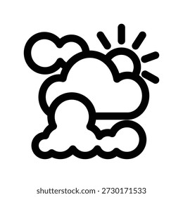 Partly Cloudy icon illustration vector design template