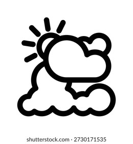 Partly Cloudy icon illustration vector design template