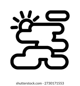 Teilweise bewölkte Symbolgrafik, Vektordesign-Vorlage