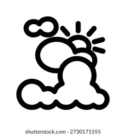 Partly Cloudy icon illustration vector design template
