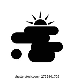 Partly Cloudy icon illustration vector design template