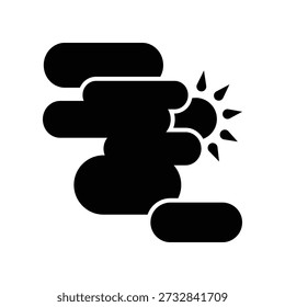 Plantilla de diseño de Vector de ilustración de icono parcialmente nublado