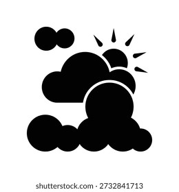 Partly Cloudy icon illustration vector design template