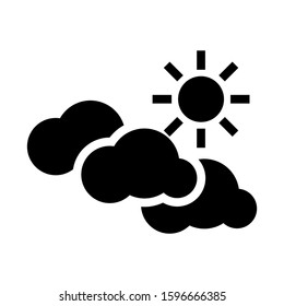 partly cloudy icon isolated sign symbol vector illustration - high quality black style vector icons
