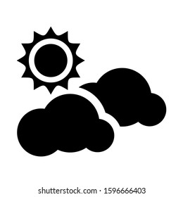partly cloudy icon isolated sign symbol vector illustration - high quality black style vector icons
