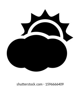 partly cloudy icon isolated sign symbol vector illustration - high quality black style vector icons
