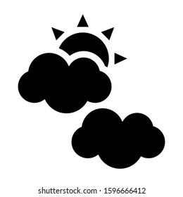 partly cloudy icon isolated sign symbol vector illustration - high quality black style vector icons
