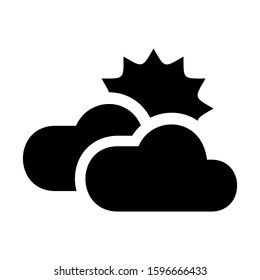 partly cloudy icon isolated sign symbol vector illustration - high quality black style vector icons
