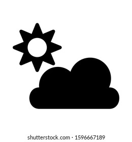partly cloudy icon isolated sign symbol vector illustration - high quality black style vector icons
