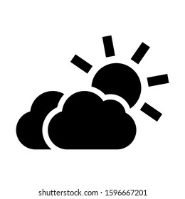 partly cloudy icon isolated sign symbol vector illustration - high quality black style vector icons
