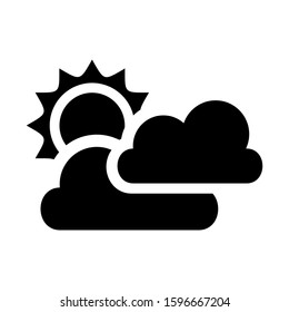 partly cloudy icon isolated sign symbol vector illustration - high quality black style vector icons
