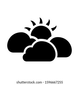partly cloudy icon isolated sign symbol vector illustration - high quality black style vector icons
