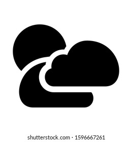 partly cloudy icon isolated sign symbol vector illustration - high quality black style vector icons
