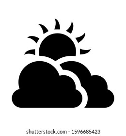partly cloudy icon isolated sign symbol vector illustration - high quality black style vector icons
