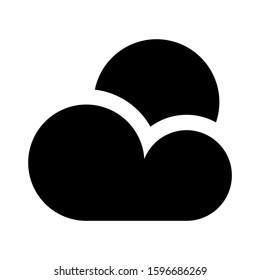 partly cloudy icon isolated sign symbol vector illustration - high quality black style vector icons
